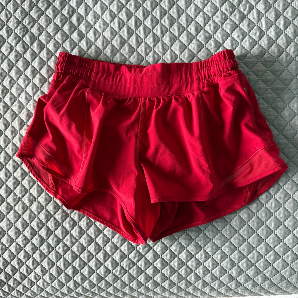 lululemon athletica Vibrant Red Athletic Shorts